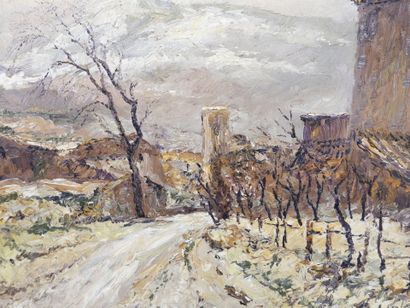null Louis LABRO-FONT (1881-1952): Mirabel-aux-Baronnies. Oil on panel. 38 x 46 ...