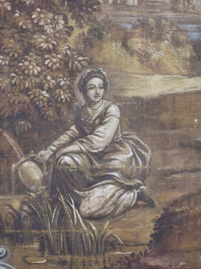 null 18th century FRENCH SCHOOL : Scène galante. Important oil on canvas. 249 x 216...