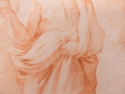 null ITALIAN SCHOOL OF THE XVIIth CENTURY: Study of character and drapery. Drawing...
