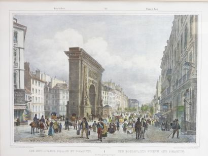 null ECOLE FRANCAISE du XIXème siècle : Paris vu du pont Royal et Vue du boulevard...