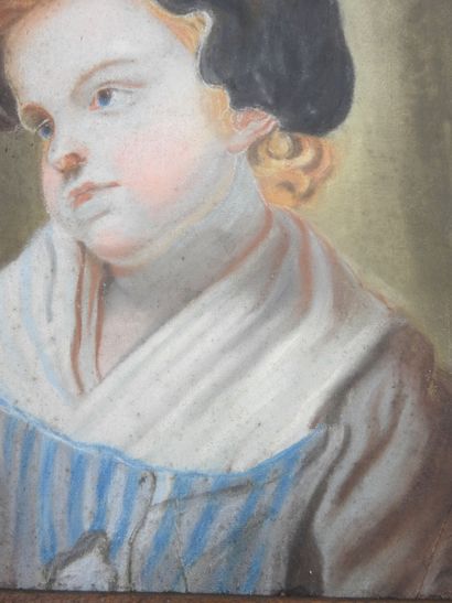 null ÉCOLE FRANCAISE fin XVIIIème- début XIXème siècle. Portrait d'enfant. Pastel....