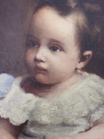 null French school of the XIXth century: Portrait of a young child. Oil on canvas,...