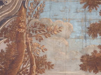 null 18th century FRENCH SCHOOL : Scène galante. Important oil on canvas. 249 x 216...
