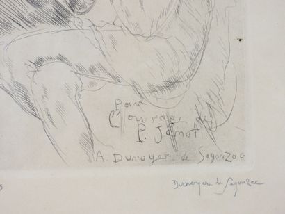 null André DUNOYER DE SEGONZAC (1884-1974) : Portrait d'homme, annoté pour l'ouvrage...
