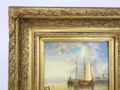 null James R. WEEB (1835-1895): Marine. Oil on panel signed James lower right. 20...