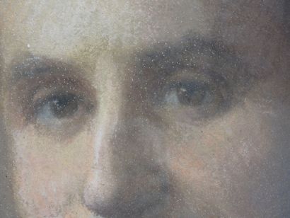 null ECOLE FRANCAISE du XXème siècle : Portrait d'homme. Pastel sur papier contrecollé...