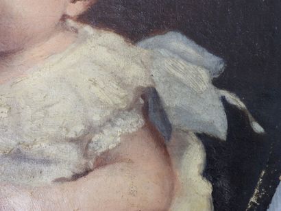 null Ecole FRANCAISE du XIXème siècle: Portrait de jeune enfant. Huile sur toile,...