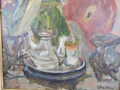 null Vladimir NAIDITCH (1903-1980/81): Still Life with a Teapot. Oil on canvas signed...