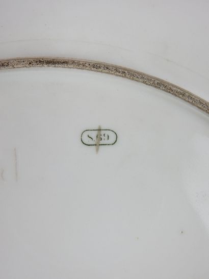null SEVRES: Porcelain dish of circular form with decoration of landscape of Egypt...