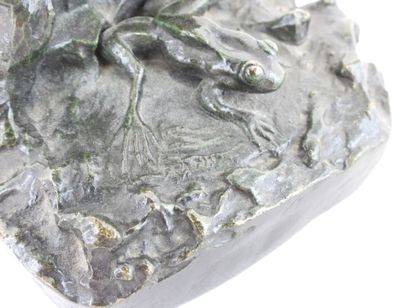 null Christophe FRATIN (1801-1864) : Héron et grenouille. Bronze. Signé. Haut : 19...