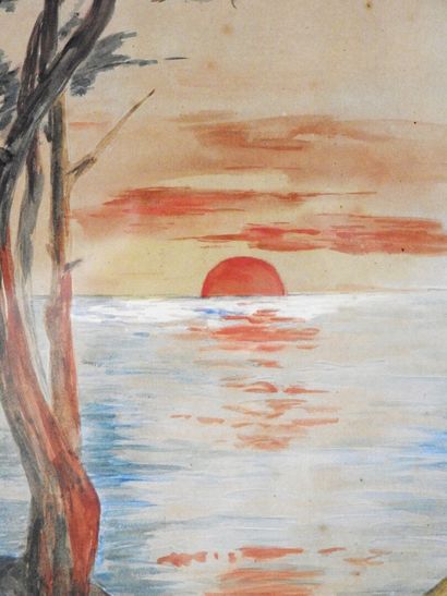 null M. GOCANIUS - XXth century 

Meeting of two watercolors representing sunsets...