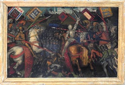 null Ecole FRANCAISE - XXe siècle

La Guerre de Cent Ans.

Huile sur toile.

61 x...