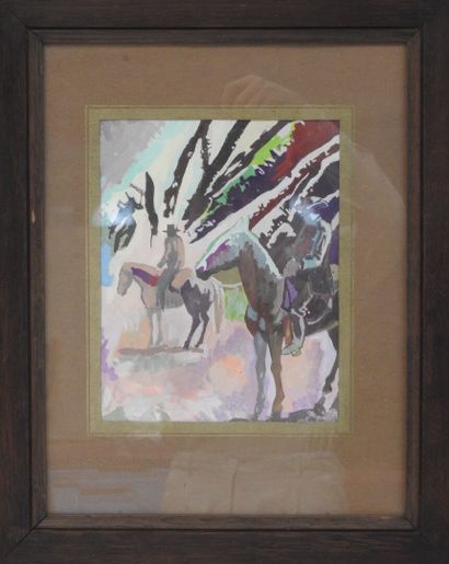 null Raphaël MOUCALIN - XXth century

The riders.

Gouache on paper.

Signed lower...