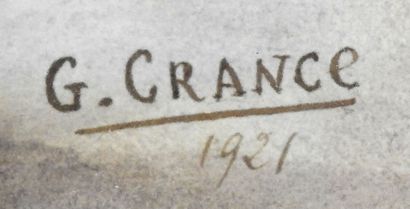 null G.CRANCE - XXeme 

Nature morte aux chaussons .

Aquarelle signée et datée 1921...