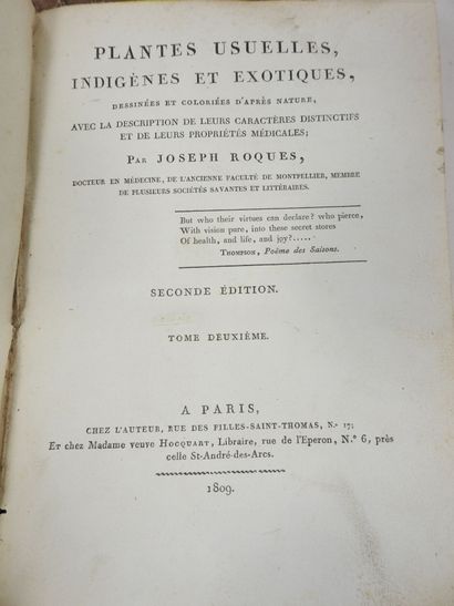 null Joseph ROQUES : Plantes usuelles indigènes et éxotiques dessinées et coloriées...