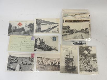 null FRANCE : Environ 54 cartes postales anciennes. Départements 22, 29, 35, 44,...