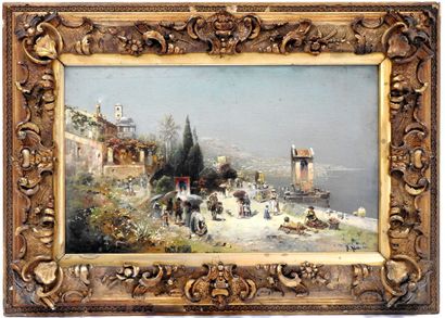 Robert ALOTT (1850 - 1910) 
Golfe de Palerme....