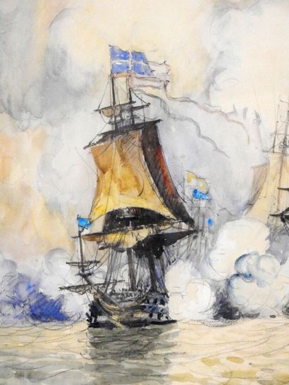 null Frank WILL (Franck William BOGGS) (1900-1951)

Louis XIV ships.

Watercolor,...