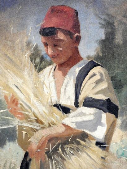 null Ludovic ALLEAUME (1859-1941)

Boy carrying a sheaf of straw.

Oil on canvas....
