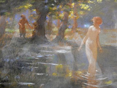 null Albert CRESSWELL (1879 - 1936)

Bather and satyr.

Pastel. Signed lower left.

31...