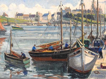 null Henri TURON-LAGAU (1905-1997)

Port scene.

Oil on canvas. Signed and dated...