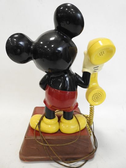 null WALT DISNEY PRODUCTION : THE MICKEY MOUSSE PHONE. Figurine en plastique sur...