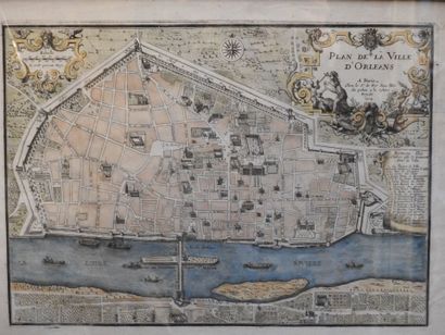 null ANCIENT ENGRAVING of the Plan of the city of Orleans, in Paris at the Sieur...