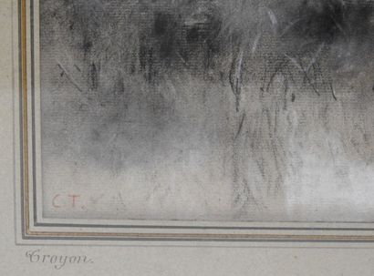 null Constant TROYON (1810-1865)

Prairie.

Fusain, craie.

Monogrammé en bas à gauche.

20,5...