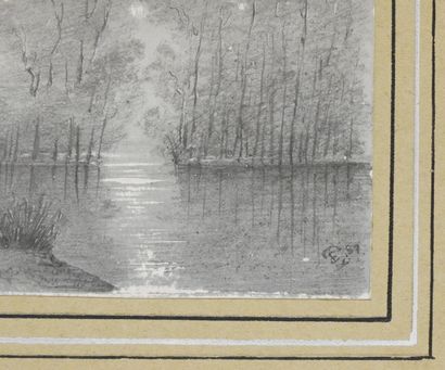 null French school of the XIXth century

Lake.

Graphite drawing and scratching on...