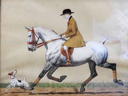 null Francisque REBOUR (1890-1930)

Cavalière avec son chien.

Plume et réhauts d'aquarelle....