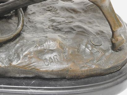 null Antoine-Louis BARYE d'après

Cavalier arabe au lion.

Epreuve en bronze moderne...