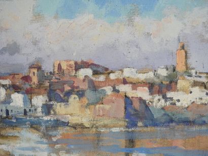 null Henri PONTOY (1888 - 1968): 

Sidi Makhlouf ramp in Rabat.

Oil on canvas. Signed...