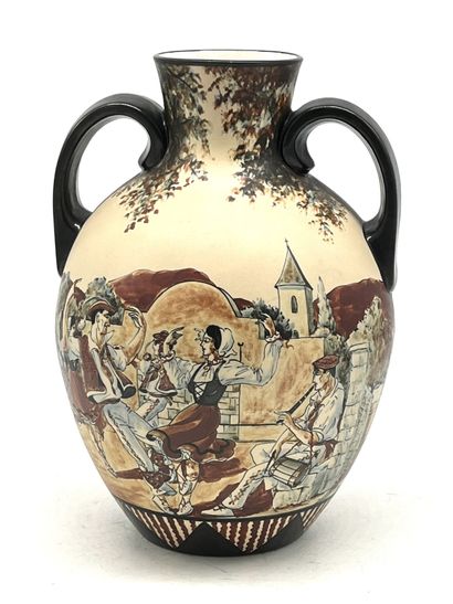 null CIBOURE - Rodolphe FISCHER period (circa 1950) : 

Important stoneware vase...