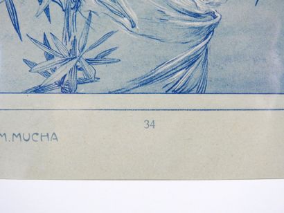 null Alphonse MUCHA (1860-1939) : Planche n°34 représentant une femme se recueillant...