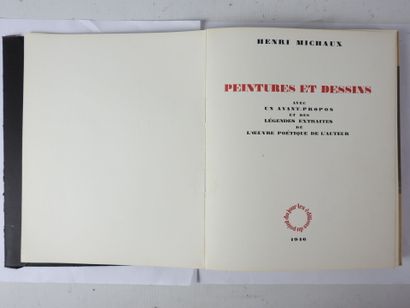 null MICHAUX (Henri) : Peintures et dessins. Paris, les Éditions du Point du Jour,...