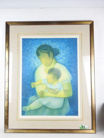 null Louis TOFFOLI (1907-1999): Mother and Child. Lithograph, artist's proof, signed...