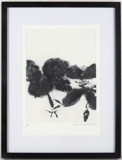 null Zao WOU-KI (1921-2013): Composition. Etching on paper. Justified 2/30. Countersigned...