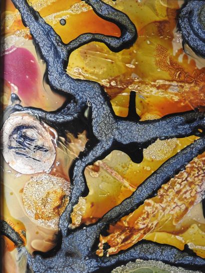 null Mr. GÜRER (XX): Abstraction. Resin panel. Signed lower right. 62 x 98 cm