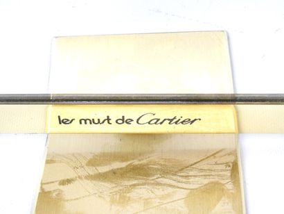 null CARTIER : Miroir de magasin collection Must en bronze et laiton doré et orné...