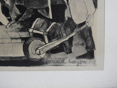 null Bernard LORJOU (1908-1986) : L'age atomique. Epreuve d'artiste. Signé en bas...