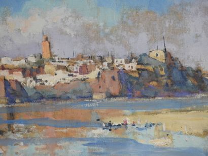 null Henri PONTOY (1888 - 1968): 

Rampe Sidi Makhlouf à Rabat.

Huile sur toile....