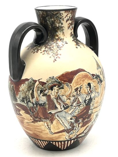 null CIBOURE - Période Rodolphe FISCHER (vers 1950) : 

Important vase en grès de...