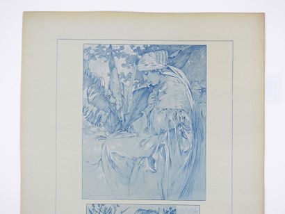 null Alphonse MUCHA (1860-1939) : Planche n°34 représentant une femme se recueillant...