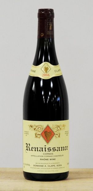 null 1 bouteille
Renaissance - Cornas - Domaine A. Clape - 2016.