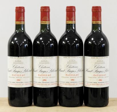 4 bouteilles 
Château Haut-Bages Liberal...