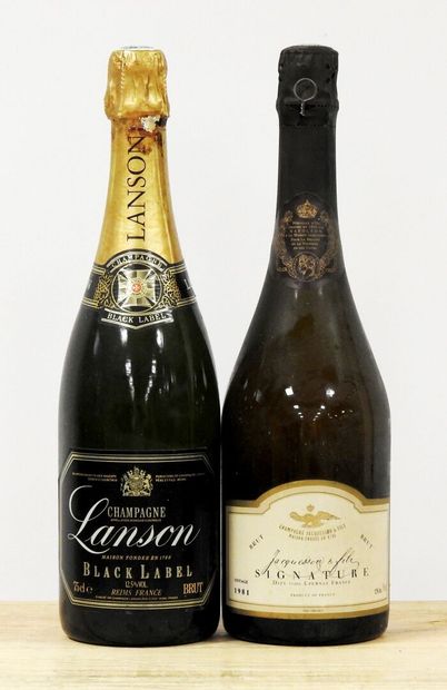 null 2 bouteilles 
Champagne Brut - Lanson.
Champagne Brut - Jacquesson & Fils Signature...