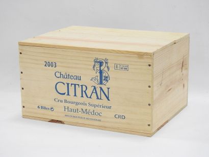 null 6 bottles Château Citran Haut Médoc 2003. Wooden case