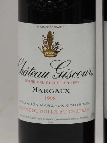 null 8 bottles Château Giscours Margaux Grand Cru classé 1998. Wooden case.