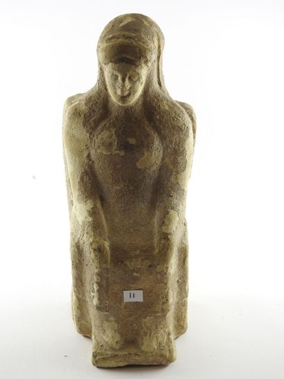 null Statuette en terre cuite ; Hauteur : 13,8cm. 

Elle représente Demeter.

Grèce,...