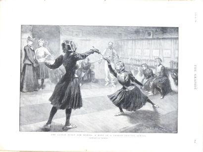 null ENGRAVINGS. Meeting of 4 engravings on the theme of female fencing, representations...